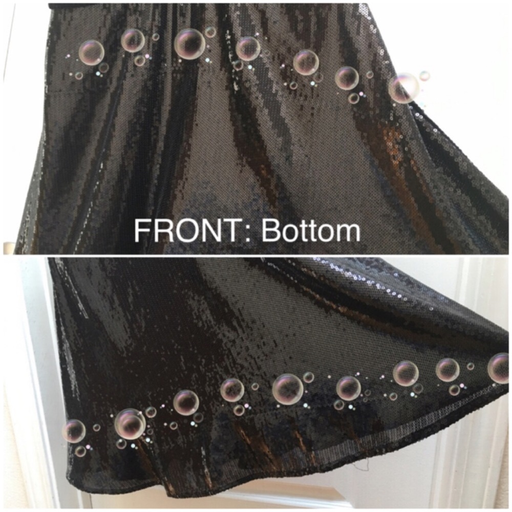 FREE PEOPLE Film Noir Sequin High Neck Fit-n-Flare Cutout Back Mini Dress, Black - Picture 9 of 13